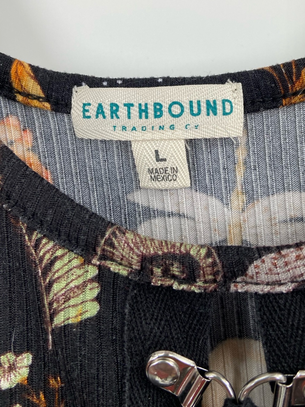 Earthbound Trading Woodland Mushroom Corset Ribbed Tank Large - Picture 5 of 8